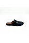 Black Leather Loafer Slippers