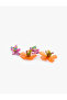 Large Earrings Floral Pattern - Plastic and Glass mix - 3