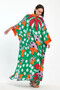 Women's Green Printed Maxi Length Woven Viscose Dress - 7