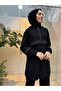 Stone Detailed Zippered Basic Women's Suit Black - 3