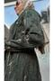 Green Silk Dress - Printed Pleat and Zipper Detail