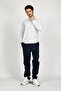 Zarse Normal Waist Tapered Cut Shrinkable Leg 100% Cotton Navy Blue Men's Trousers