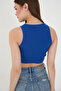 2-Piece Women's Halter Neck Ribbed Strap Zero Sleeve Crop Blouse - 7