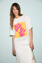 Women's 100% Cotton Crew Neck Short Sleeve Oversize Fit White / Patterned T-Shirt