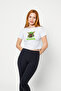 Baby Yoda Printed White Crop Top - 7