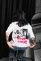 Pour Homme Printed 24/1 Oversize Unisex White T-Shirt