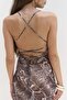 Diavonesta Lace Detail Low-Cut Mink Long Dress - 6