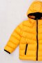 Fleece Inside Hooded Zipper Closure Boy's Coat - Yellow - 3