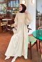 Balloon Sleeve Layered Summer Dress Stone - 4