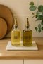 Glass Oil Pot Set of 2 with Gold Head| Oil-Olive Oil-Vinegar-Sauce - 2