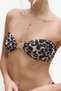 Budisas Strapless Buckle Detailed Leopard Bikini Top - 4