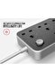 2M Universal Extension Lead | 3 UK Plug Outlets + 6 USB Charging Ports | Power Strip with Surge - 5