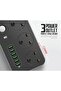 2M Universal Extension Lead | 3 UK Plug Outlets + 6 USB Charging Ports | Power Strip with Surge - 3