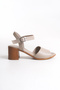 Genuine Leather Mink Single Strap Thick Heel Women's Shoes Tmd2025850 - 3