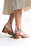 Genuine Leather Mink Single Strap Thick Heel Women's Shoes Tmd2025850 - 5