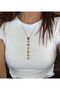Colorful Stone Y Low-Cut Necklace - 3