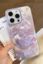 Purple Garden Hologram Imd Premium Phone Case with Purple Flower and Heart for iPhone 13/14 Compatible - 6