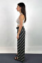 Black Patterned Viscose Draped Palazzo Trousers - 3