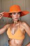 Wide Brim Orange Knitted Patterned Fashionable and Functional Hat Sun Protection Hsr2005