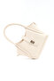 Cream Shk187 Faux Leather Lock Detailed Adjustable Strap Hand, Arm and Shoulder Bag - 6