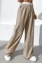 Women's Beige Waist Detailed Fabric Palazzo Trousers - 5