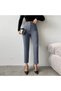 Women's Gray High Waist Collet Fabric Pants - 3