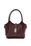 Claret Red Shk187 Faux Leather Lock Detailed Adjustable Strap Hand, Arm and Shoulder Bag
