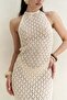 Yudha Backless Beige Knitwear Long Dress - 6