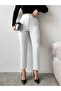 Women's White High Waist Collet Fabric Trousers - 2