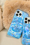 iPhone 14 Pro Max Compatible Gradient Blue Rose and Butterfly Hologram Ins Style Imd Premium Phone Case - 4