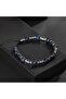 Dumortierite-Hematite Natural Stone Men's Macrame Bracelet - 6