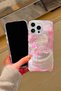 iPhone 16 Pro Compatible Gradient Pink Rainbow Hologram Ins Style Imd Premium Phone Case - 7