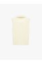 Color Blocked Button Detailed Sleeveless Polo Neck Knitwear Top - 4