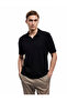 Cotton Regular Fit Textured Short Sleeve V-Neck Polo T-Shirt - 3