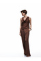 Long Wide Leg Palazzo Satin Pants with Standard Waist Pockets - 2
