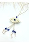 Macrame Eye Shaped Evil Eye Beaded Car Mirror Ornament Car Charm Evil Eye Protection - 2