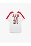 Short Sleeve Crew Neck Color Contrast Back Printed Oversize Sports T-Shirt - 5