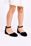 Black suede orthopedic girls' evening shoes