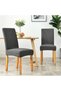 6 Pieces Lycra Chair Cover, Chair Cover Washable Piti Square Pattern Anthracite - 2
