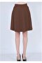 Women's Brown Flared Skirt Modern & Elegant Design Diving Fabric - 6