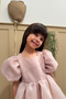 Powder Karolin Balloon Skirt Balloon Sleeves Ribbon Girl's Baby Girl Dress - 5