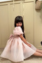 Powder Karolin Balloon Skirt Balloon Sleeves Ribbon Girl's Baby Girl Dress - 3
