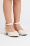 Girls' Heeled Shoes with Mother-of-Pearl Glass Shard Detail