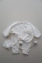 Double Breasted Newborn Hospital Set Pompom Muslin 100% Cotton -Ecru - 2