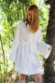 Special Design 100% Cotton Hand Woven Kimono - White - 4