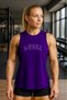 Purple Printed Athlete Tank Top Crew Neck Cotton Sleeveless Tank Top Angel Power Women