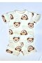 Children's Baby Pajama Set Milk Brown Teddy Bear Pattern Shorts - 2