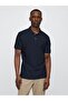 Men's Navy Blue Pique Polo Neck T-Shirt