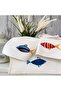 Aquarium - 70% Bamboo / 30% Cotton Embroidered Kitchen Towel - Cream Set of 3 30x50
