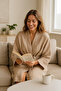 Unisex Ecru 4 Layer Muslin Dressing Gown / Bathrobe / Kimono - 2